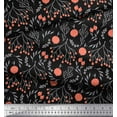 thumbnail image 2 of Soimoi Black Poly Georgette Fabric Branch & Red Berries Fruits Print Fabric by the Yard 42 Inch Wide, 2 of 3