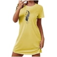 thumbnail image 1 of Tnhcen Vêtements de Nuit Grande Taille Inclus – Imprimé Graphique Tendance Manches Courtes Col Rond Polyester Spandex Doux P-2TG pour Tous Types de Corps, 1 of 7