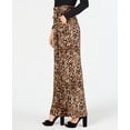 thumbnail image 3 of Monteau Women's Printed Paperbag Waist Pants Brown Size Petite Medium, 3 of 5