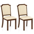 thumbnail image 1 of Costway Dining Chair Set of 2 Upholstered Kitchen Chair with PU Leather & Rubber Wood Frame, 1 of 9