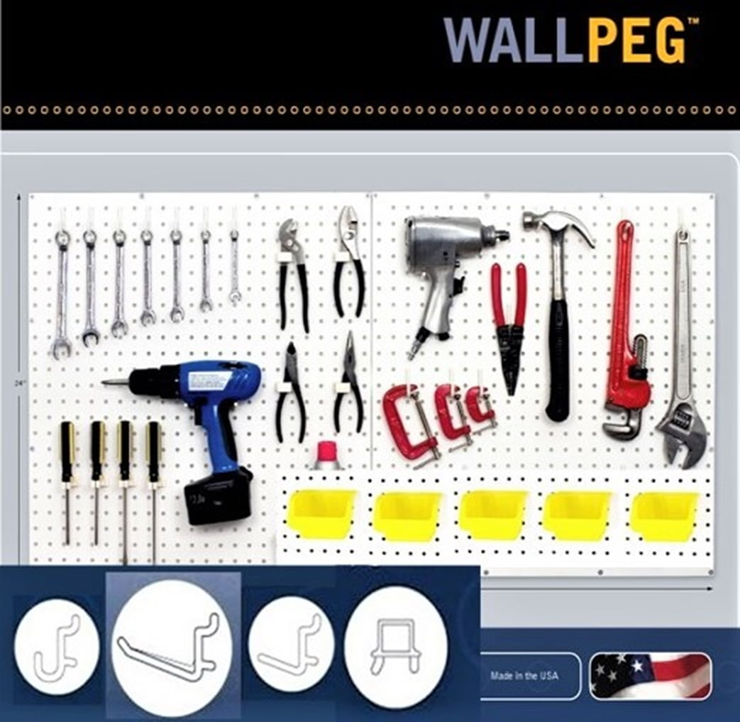 Pro 75 Peg Hook Kit & Bins Pegboard Assortment Tool Board Organizer Hardware 