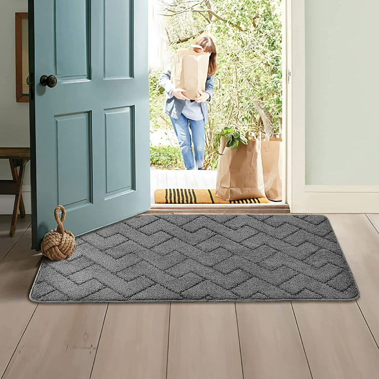 Walensee Indoor Doormat, Front Door Mat for Entrance, 36x59 Grey 