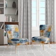 thumbnail image 2 of Designart "composition Frozen Snow III" Yellow Abstract Collages Upholstered Accent Chair - Modern Arm Chair For Living Room, 2 of 5