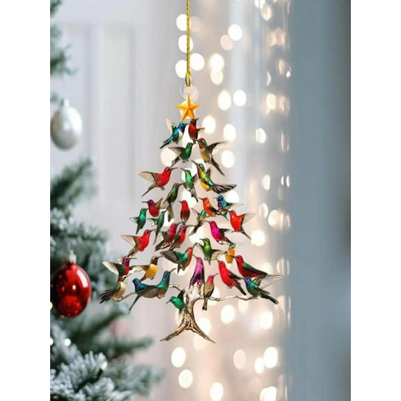 Gmogad Acrylic Hummingbird Ornament, Christmas Ornaments, Xmas Decor, Housewarming Gift, Hanging Decor for Door Outdoor Windows Yard Courtyard, Ornaments Gifts for Hummingbird Lovers Family