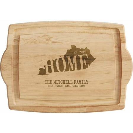 Brown Deluxe Board - Personalized Home State Oversized Wood Cutting Board, Original or Oversized
