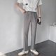thumbnail image 3 of Pantalones de traje elásticos de negocios para hombre, rectos, holgados, de sastrería social, drapeados, de verano, negros, 9, recortados, fluidos, elásticos, 2024, 3 of 5