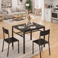 thumbnail image 6 of 3-Piece Kitchen Table Set for 2, Wooden Dining Table and Chairs with Storage Rack for Small Space, Apartment, Breakfast Nook, Space-Saving, 300lbs, Black, 6 of 7