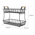 thumbnail image 3 of COFEST 2 Tier Fruit Basket for Kitchen Counter， Bread Vegetable Storage Basket Fruit Bowl Holder Stand Detachable Metal Wire Produce Basket Black, 3 of 9