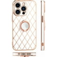 thumbnail image 4 of Compatible with iPhone 14 Pro Case Plating Electroplate Mental Ring Kickstand Luxury Case Soft TPU Shockproof Back Cover iPhone 14 Pro Case for Girls Women -White, 4 of 7