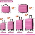 thumbnail image 7 of Euroco 6 Piece Luggage Sets ,ABS Hardshell Suitcase with Spinner Wheels,Lightweight Durable Travel Suitcase Set for Travel,Pink, 7 of 7
