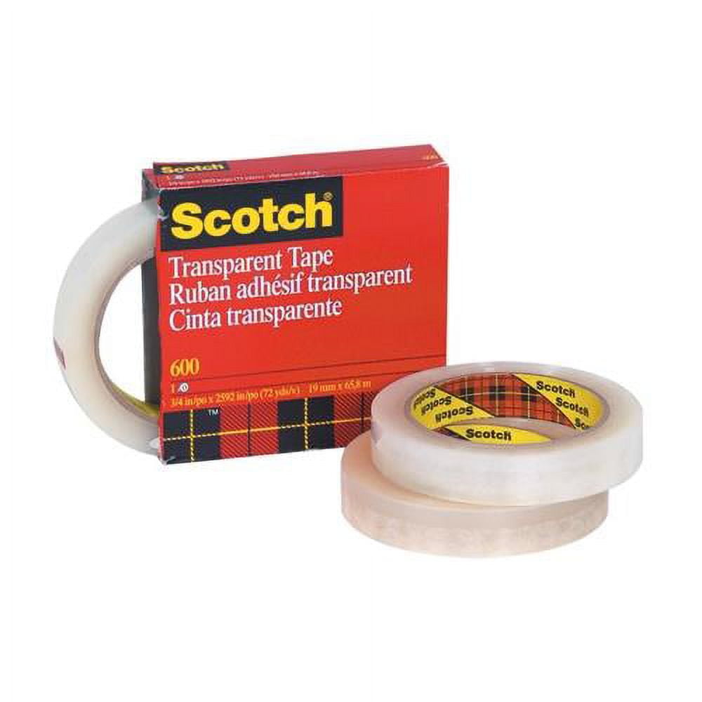 Scotch 600 Transparent Tape 1" X 72 Yard (12 Pack)