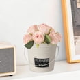 thumbnail image 3 of Set of 4 Galvanized Metal Flower Pots with Handles – Small Rustic Planters for Indoor Outdoor Garden Decor, Vintage Style Mini Vases for Home, Patio, or Balcony, 3 of 5
