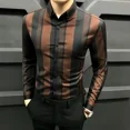 thumbnail image 5 of Camisas para hombre Camisa de rayas negras para hombre Camisa de negocios de moda para hombre 2024 Nueva en marca barata Estilo coreano Botones originales Regular Xxl I, 5 of 5