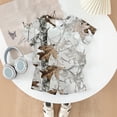 thumbnail image 3 of Grblisyd Girls Summer Outfits Camo Casual Maple Leaf Print Set Short Sleeve Crew Neck T Shirt and Elastic Waist Shorts 2 Piece Clothing Sets, 3 of 6
