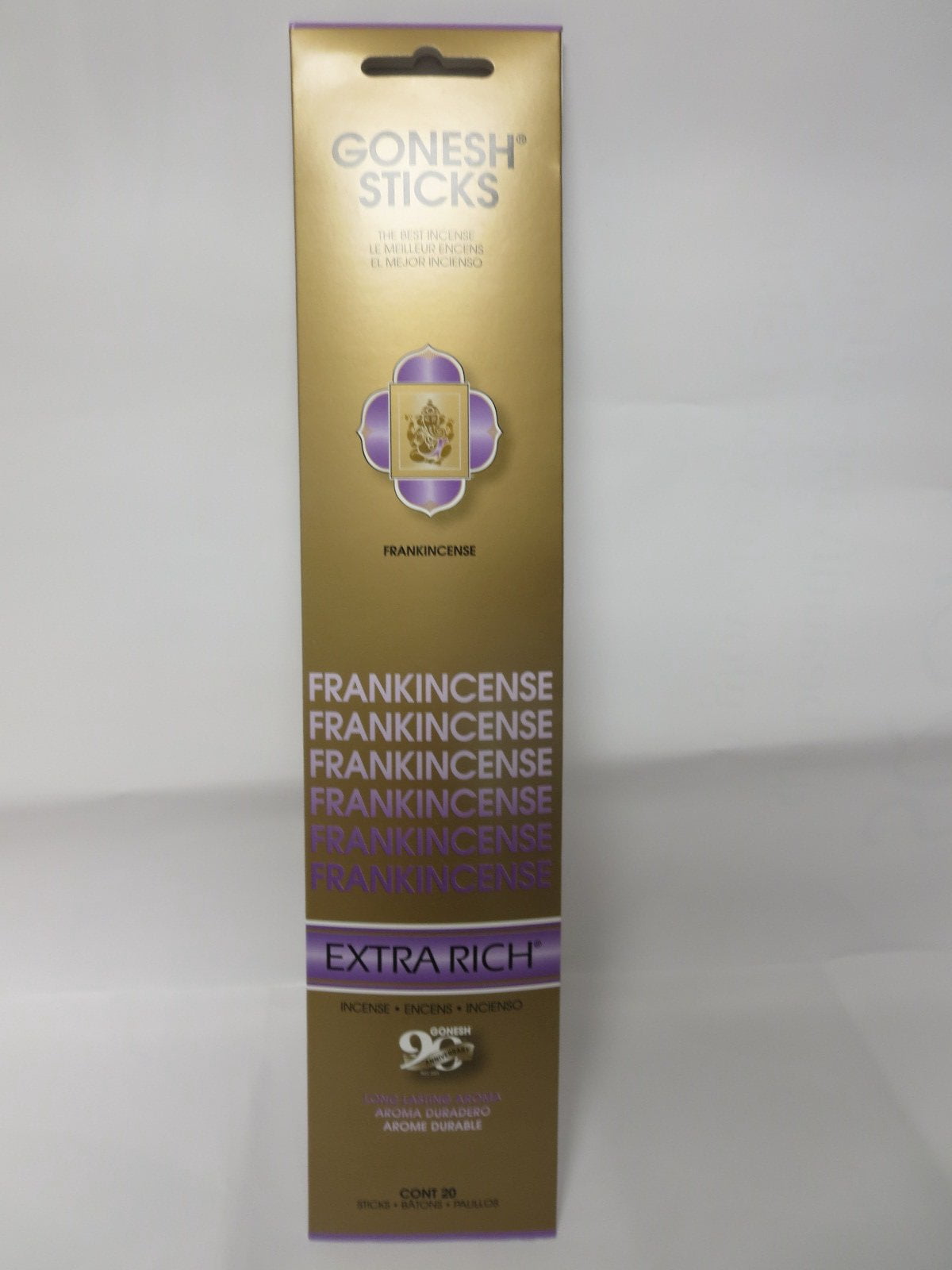 Gonesh Incense Sticks Extra Rich Collection Frankincense 12 Pack (20 Sticks/Pack)