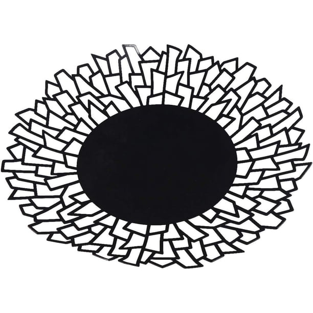 Manteles individuales redondos de vinilo con acabado metálico, diseño hueco que facilita la limpieza, fácil cuidado para mayor durabilidad, elegantes piezas decorativas para adornar su mesa,