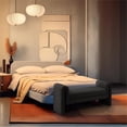 thumbnail image 5 of Pemberly Row Modern / Contemporary Black Finish Fabric Bench, 5 of 5