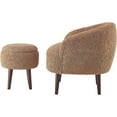 thumbnail image 2 of GTU Furniture Modern Barrel Teddybear Plush Accent/Side Light Brown Lounge Chair with Storage Ottoman for Bedroom Living Room Set, 2 of 5