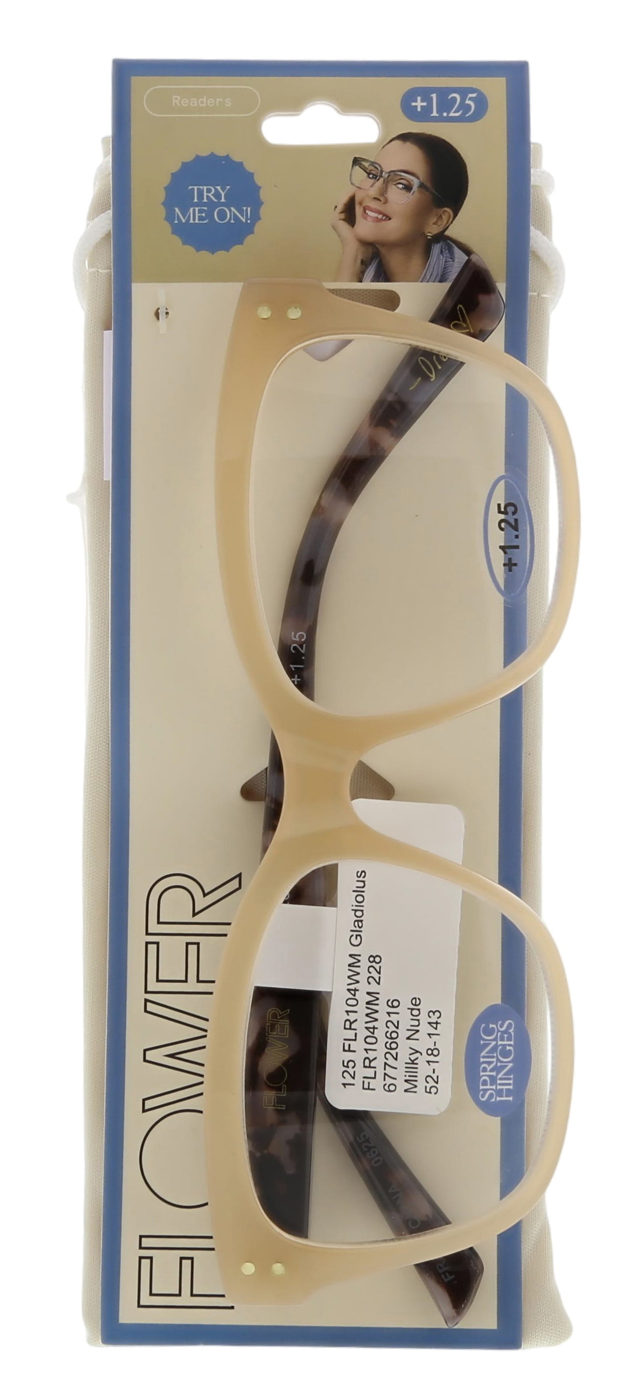 (2 pack) FLOWER Womens Reading Glasses - FLR104 Gladiolus +1.25