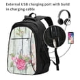thumbnail image 2 of Balery Vintage Wood with Floral Mochila con carga USB para hombre y mujer - Mochila impermeable y antirrobo para portátil con puerto USB para viajes, trabajo, estudios y universidad, 2 of 7