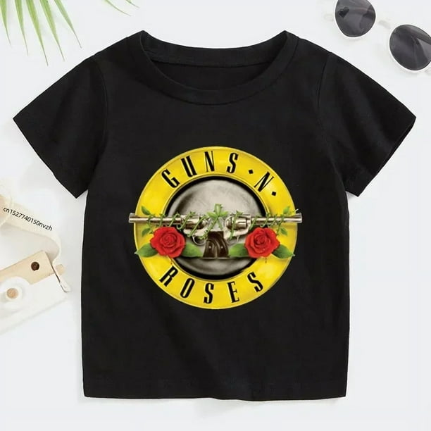 Camiseta de verano para ninos de 2 a 14 anos banda de rock Gun N Roses camisetas de manga corta de musica Kpop para ninos y ninas ropa informal de algodon para