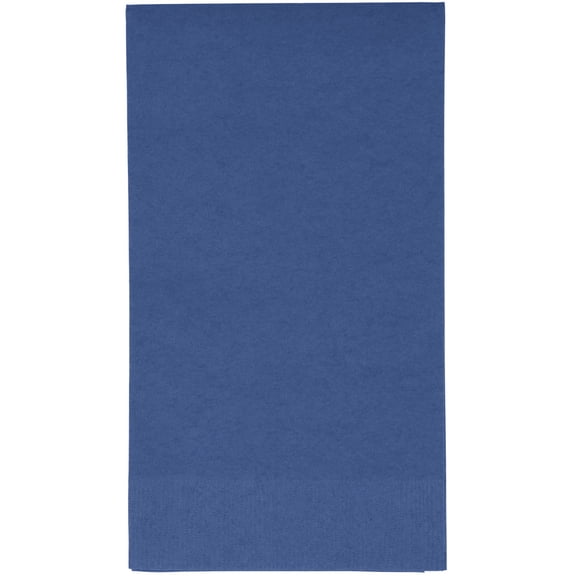200 -  (4 Pks of 50) 2 Ply Plain Solid Colors Dinner Hand Towel Napkins Paper - Navy Blue