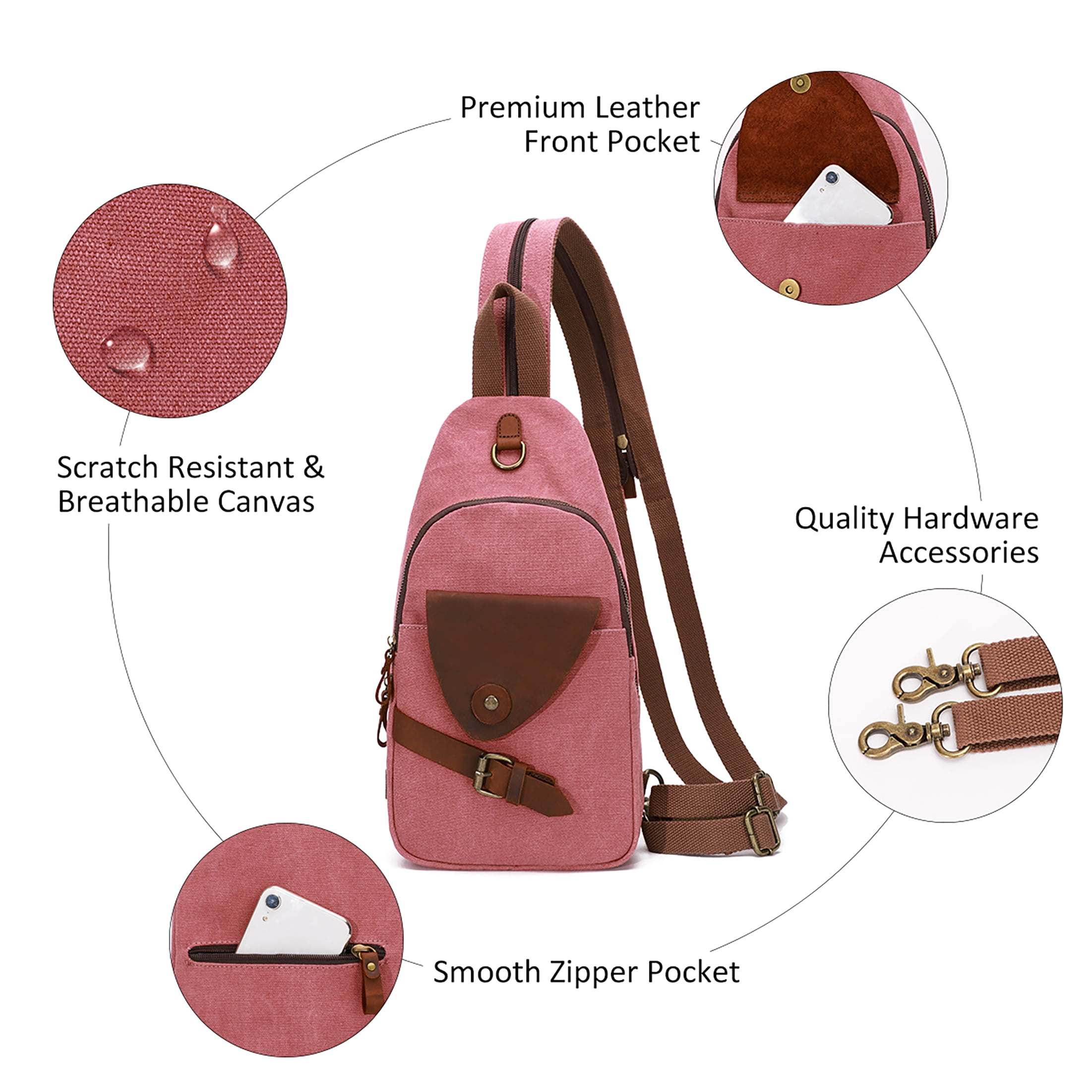 KL928 Outdoor Canvas Sling Bag Crossbody Backpack Casual Rucksack for Men Women Gift