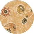 thumbnail image 1 of Ahgly Company Machine Washable Indoor Round Transitional Orange Area Rugs, 4' Round, 1 of 7