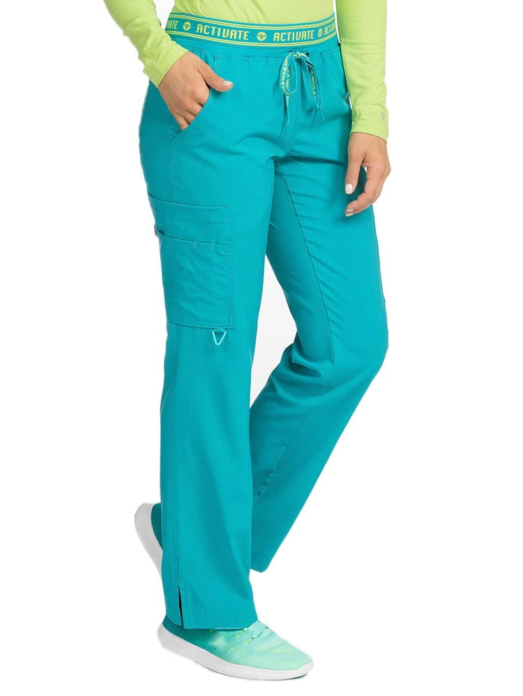 Activate by Med Couture Women's 8758 "Flow" Elastic Waist Cargo Scrub Pant 
