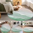 thumbnail image 5 of Round Rugs 3Ft, Green Coastal Wave Round Area Rug Washable Indoor Throw Carpet, Summer Modern Ocean Beach Small Non Slip Circle Rug for Bedroom Living Room Home Decor Aesthetic, 5 of 8