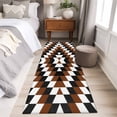 thumbnail image 4 of 2'x6' Rug Runners for Hallways Kitchen, Brown Aztec Non Slip Entryway Beside Floor Carpet Runner, Black White Southwest Vintage Abstract Geometric Laundry Room Bedroom Throw Rugs Mat for Family Pet, 4 of 8