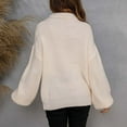 thumbnail image 4 of Lilgiuy Women Plus Size Casual V-Neck Loose Solid Pocket Long Sleeve Tops Women Blouse,Beige,10 Winter Clothes for 2022, 4 of 5