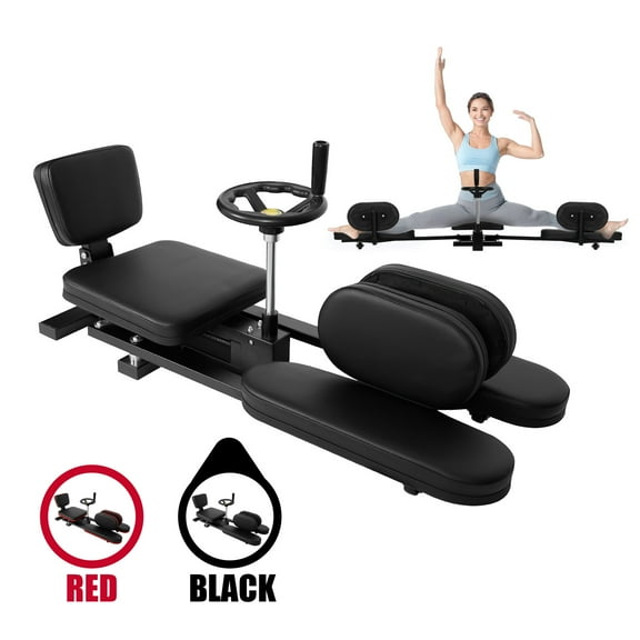 Split Adjustable Leg Stretcher Machine with Silent Wheels, 400 LBS Black Heavy Duty Metal Split Machine Training Equipment, 38.5x16.5x15 Inch for Fitness