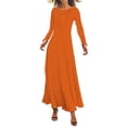 thumbnail image 1 of WTXUE Robes Maxi, Robe Maxi Trapèze à Manches Longues à Col Rond, Robe Longue Bohème Décontractée à Fleurs Ample Unie pour Femme Grande Taille, Taille M, 1 of 5