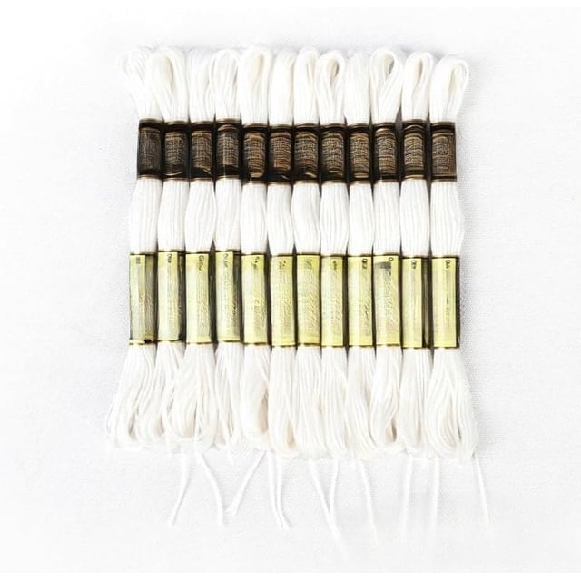 10-Piece Embroidery Thread Set - Cross Stitch Thread, suitable for hand embroidery and bracelet making, craft supplies.,white