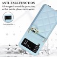 thumbnail image 6 of Allytechgroup Stylish Wallet Phone Case for Samsung Galaxy Z Flip 4 5G, Crossbody Shoulder Strap Make-up Mirror Ring Holder Stand Card Holders Shockproof Case for Girls Women, Blue, 6 of 7