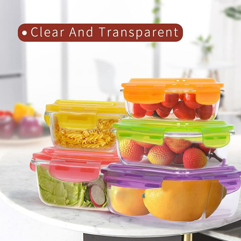 Glass Food Storage Containers with Lids Airtight Microwave Safe