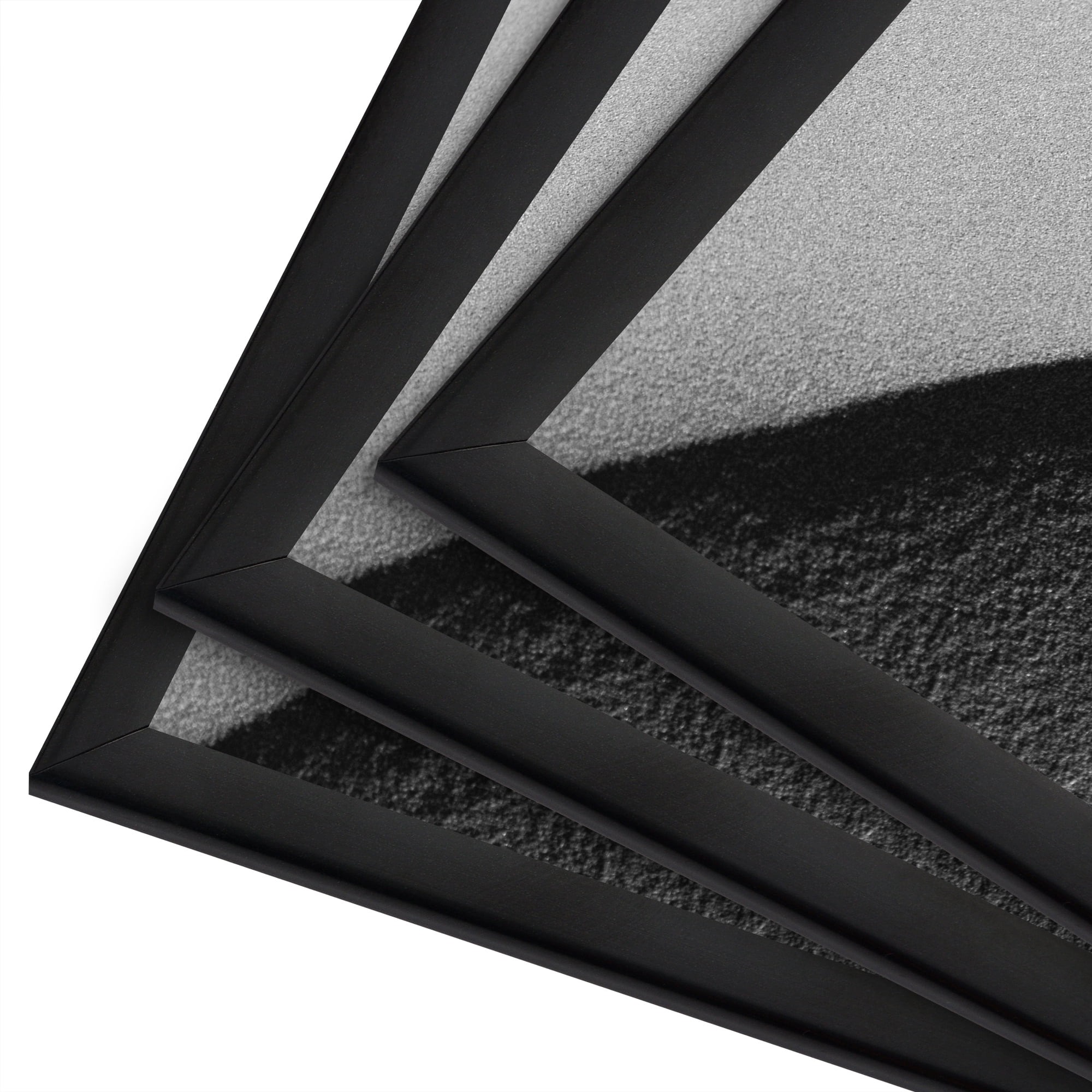 Americanflat 22x28 Poster Frame 3 Pack Polished Front Cover Slide Photo Buildable Molding Fusion Wall - Black