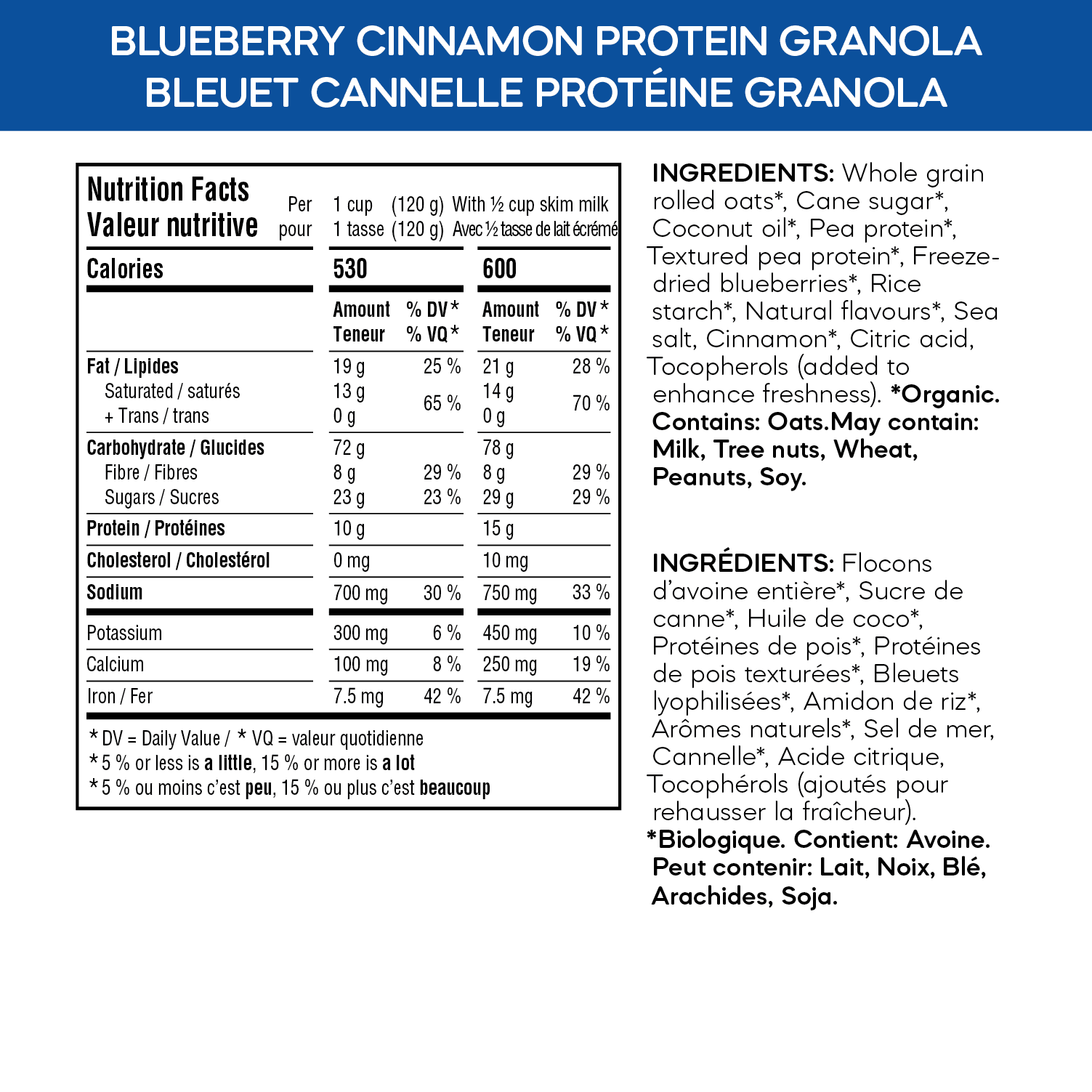 Nature's Path Organic Blueberry Cinnamon Protein Granola 284g Pouch