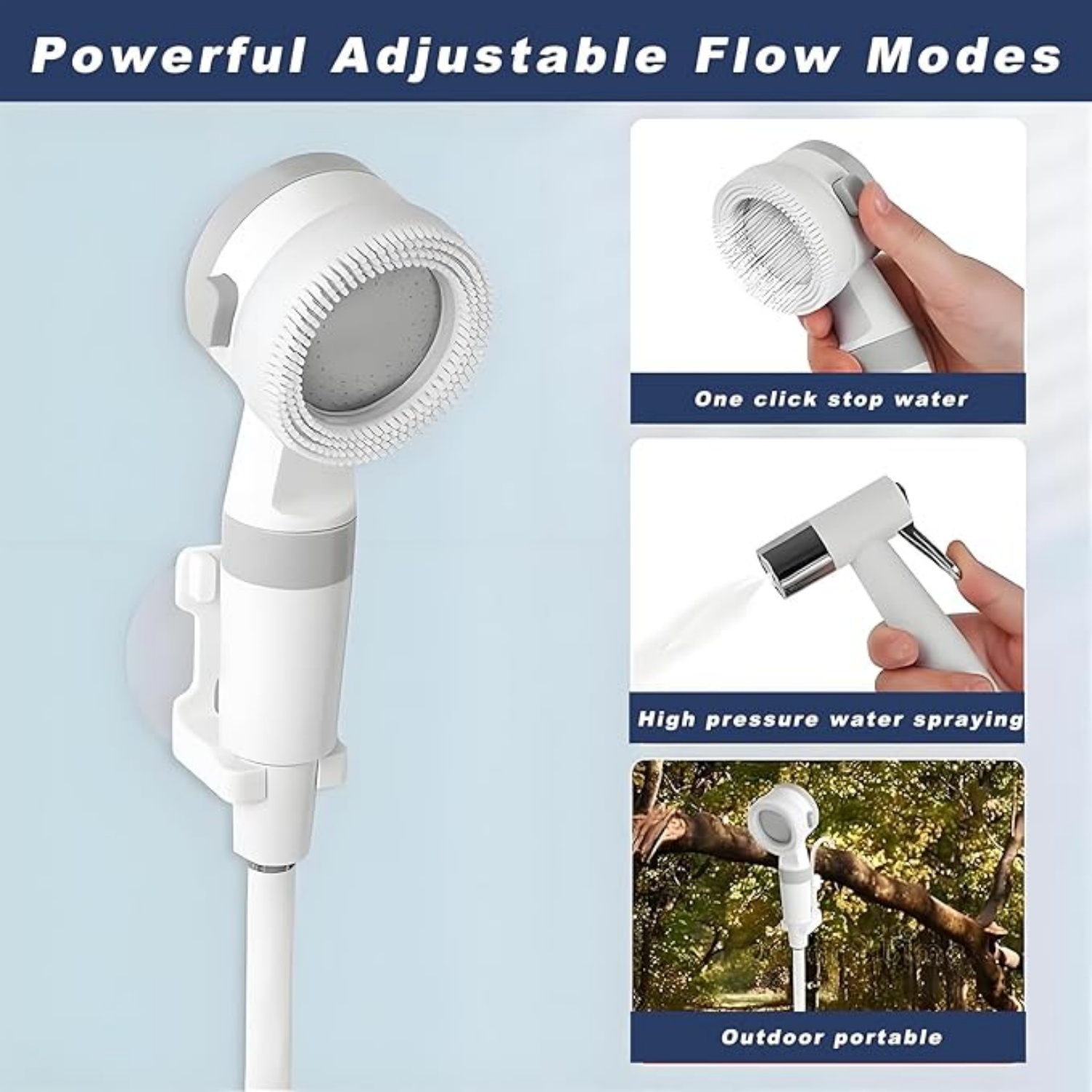 Portable Outdoor Camping Shower Pump - Equipped with a 4000mAh Rechargeable Shower Head, Suitable for Hiking, Pet Bathing, and Car Washingaf