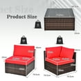 thumbnail image 7 of Patiojoy 6PCS Wicker Patio Sectional Conversation Furniture Set with Coffee Table & Seat Cushions Red, 7 of 7