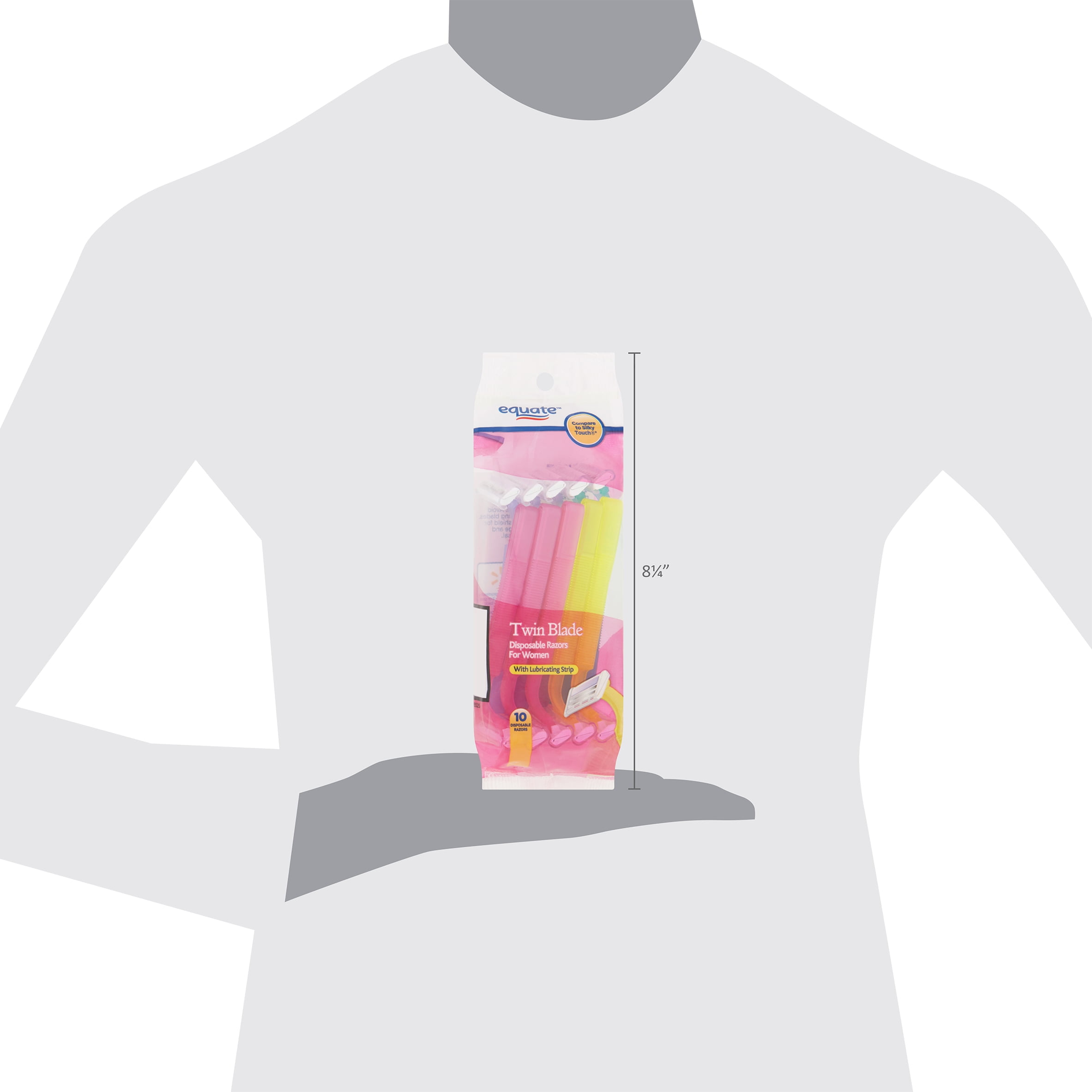 Equate Twin Blade Disposable Razors for Women, 10 Count