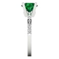 thumbnail image 3 of Solitaire with Accents Engagement Ring for Women - 1.71ct Simulated Emerald in 14K White Gold Promise Ring, 3 of 6