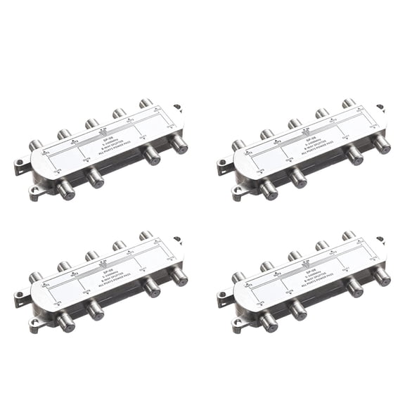 4X Digital 8 Way Coaxial Cable Splitter 5-2400MHz, RG6 Compatible, Work with Analog/Digital TV Connections and Internet