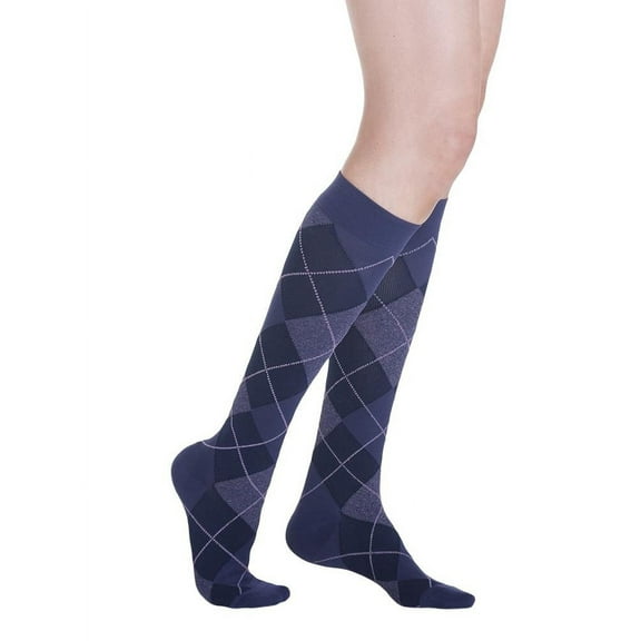 SIGVARIS Women’s Style Microfiber Patterns 830 Closed Toe Calf-High Socks 20-30mmHg