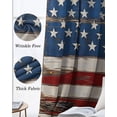 thumbnail image 3 of Farmhouse American Flag Blackout Curtains for Bedroom Living Room Darkening Curtains 63 Inches Long Blue Red USA Flag Vintage Window Curtain 2 Panels Set Window Treatment Grommet Drapes 42"x63", 3 of 9