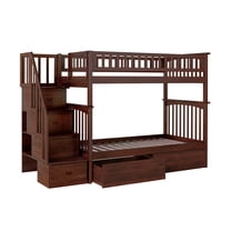 Columbia Staircase Bunk Bed Twin over Twin in Multiple Colors and Configurations
