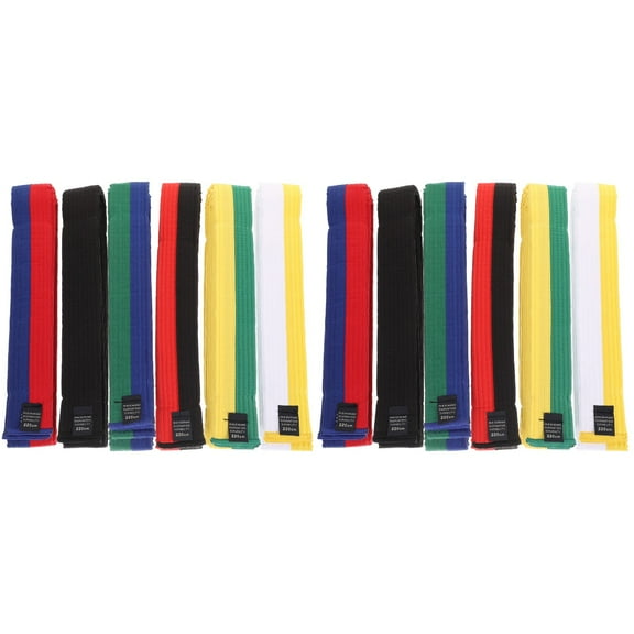 unbranded 12 pcs Karate Belts Replacement Waistbands Belts Multicolor Karate Belts