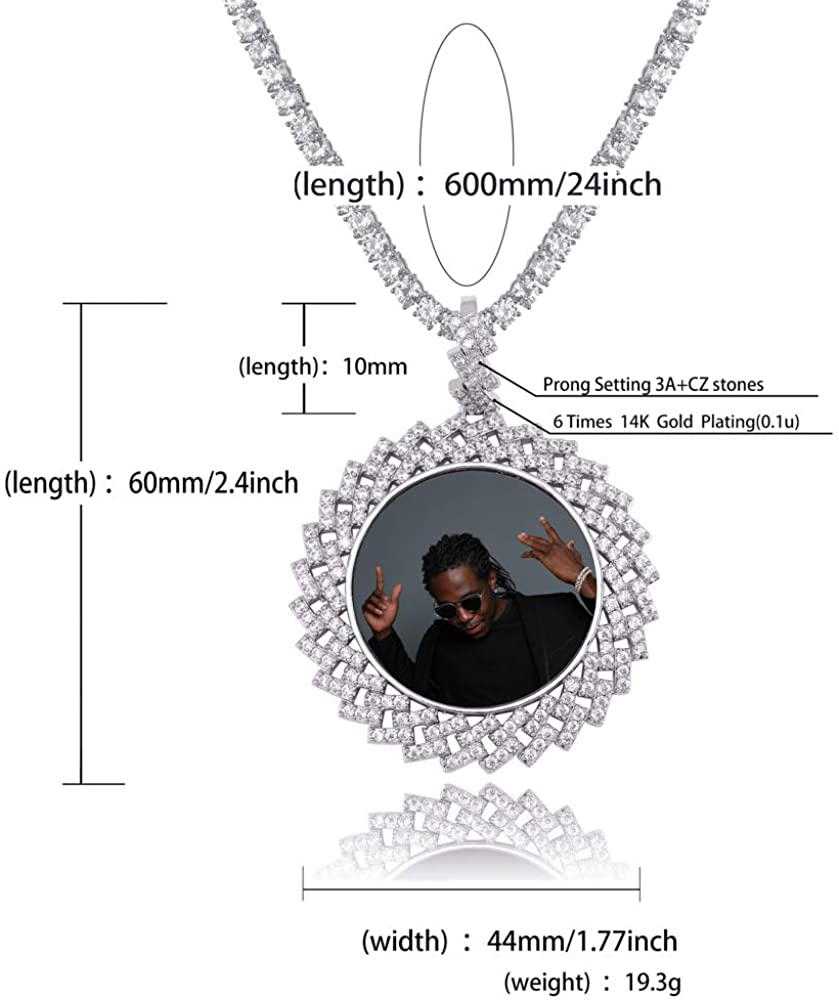 Round Wings Heart Necklace Tennis Chain 
