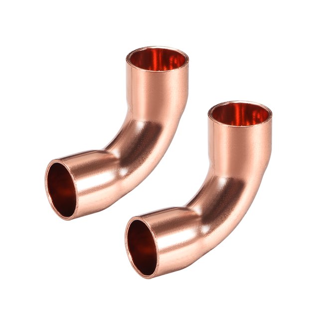 Conector de codo de cobre de 90 grados Uxcell, codo corto para tubería de cobre 0.87" x 0.87" x 0.37"